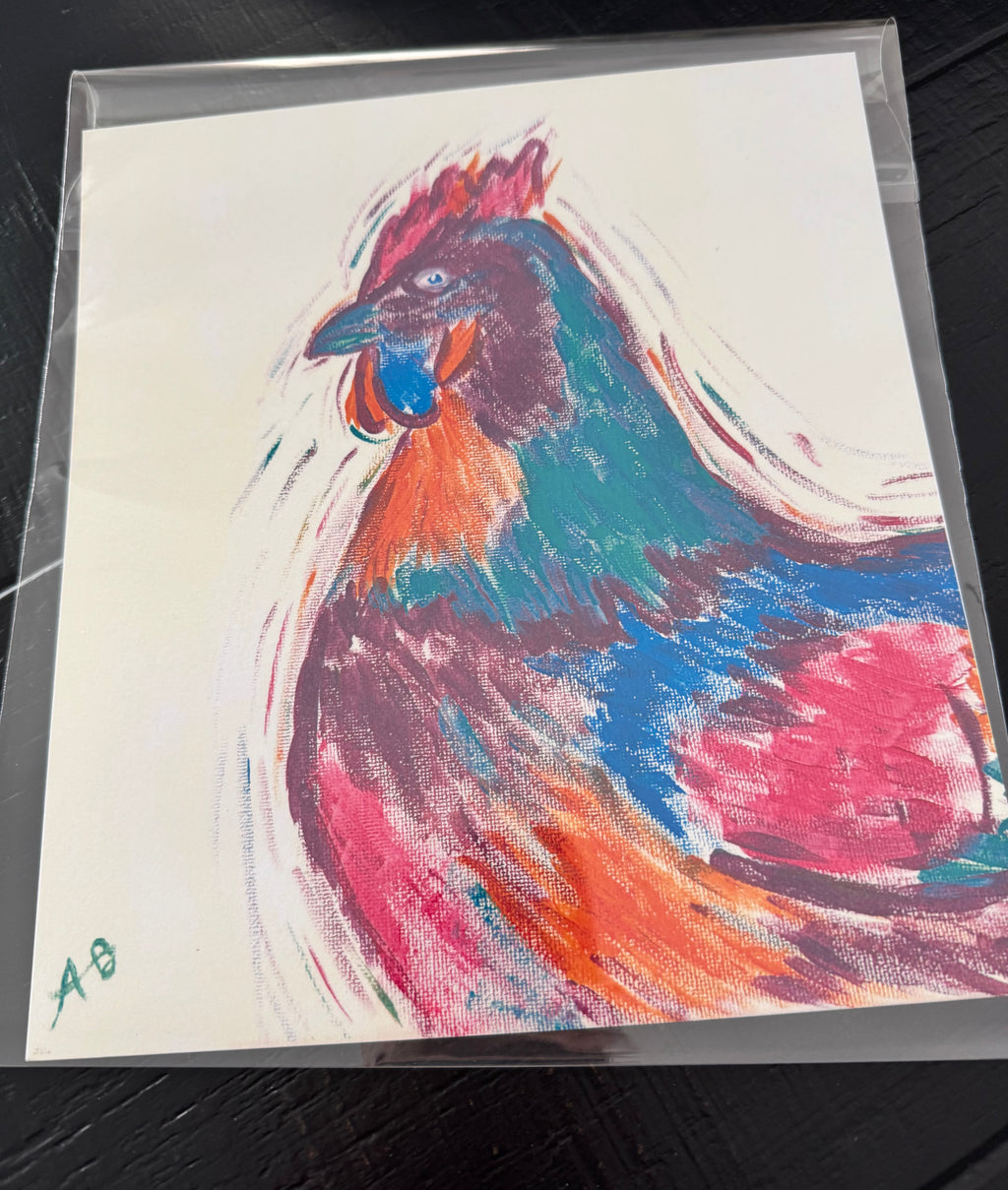 Colorful barnyard prints, set of 4 (8x9)