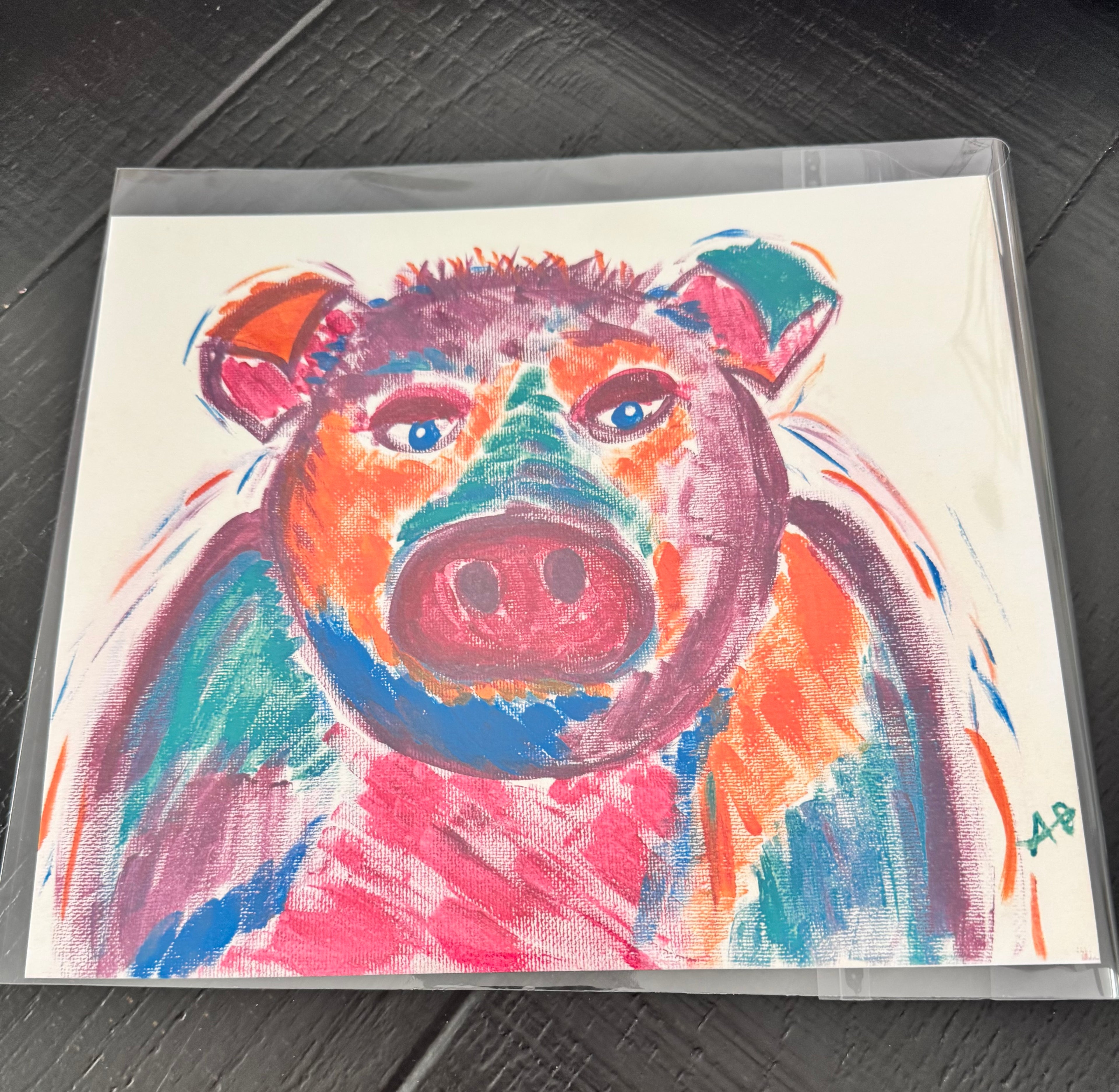 Colorful barnyard prints, set of 4 (8x9)