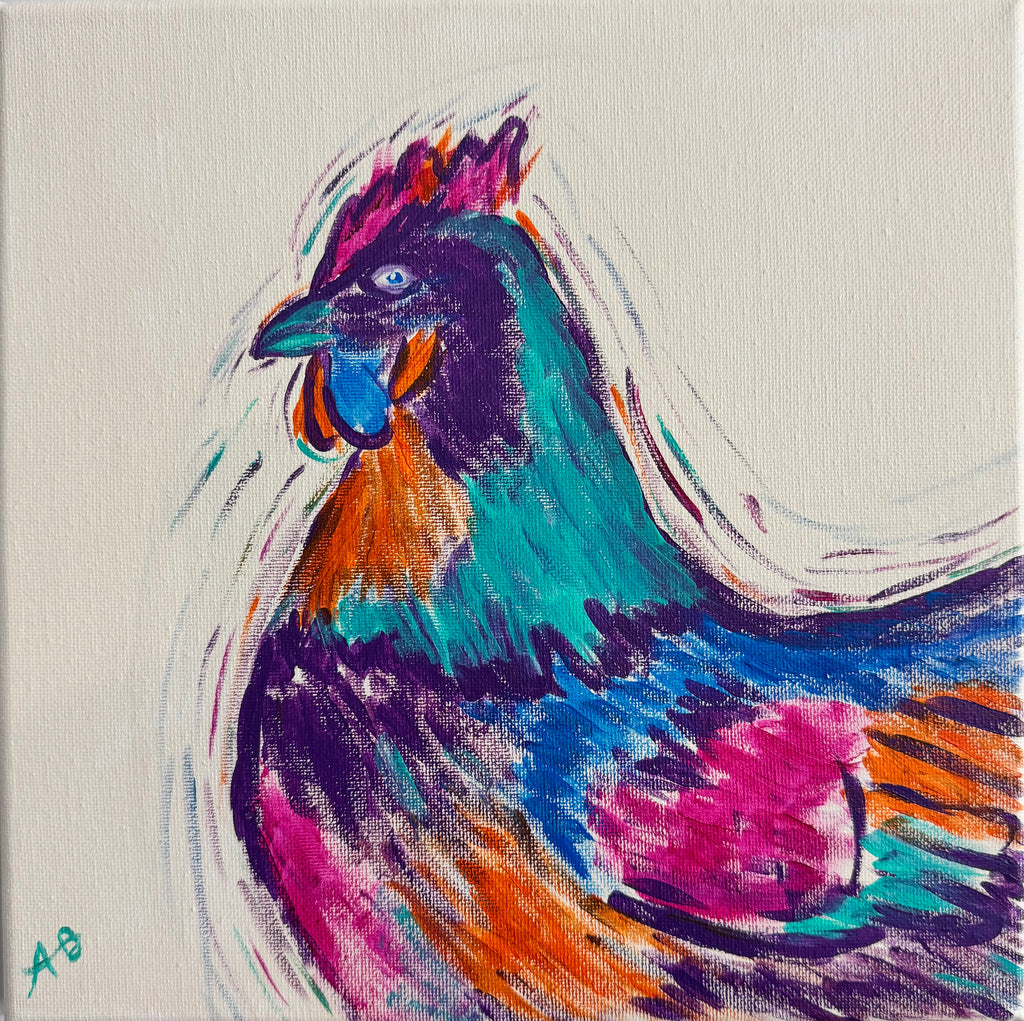 Colorful barnyard (14x14)￼