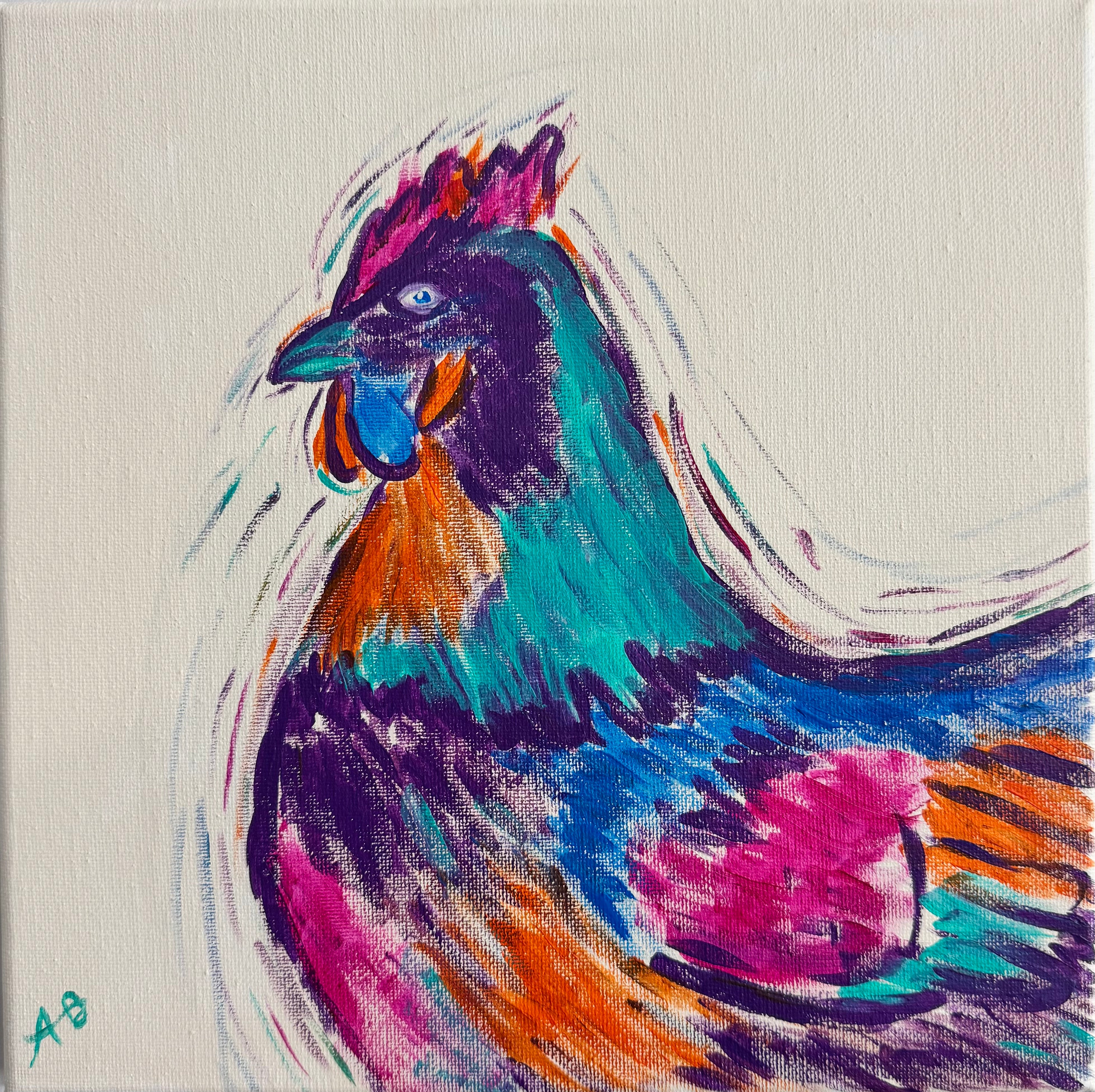 Colorful barnyard (14x14)￼