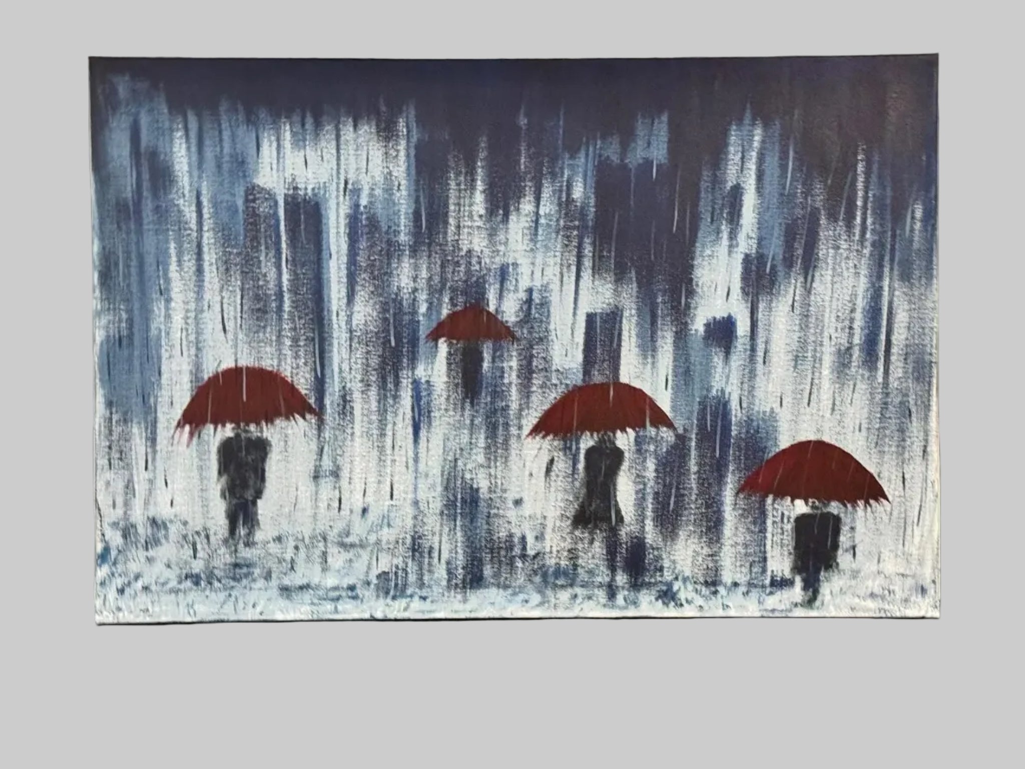A walk in the rain (24x36)