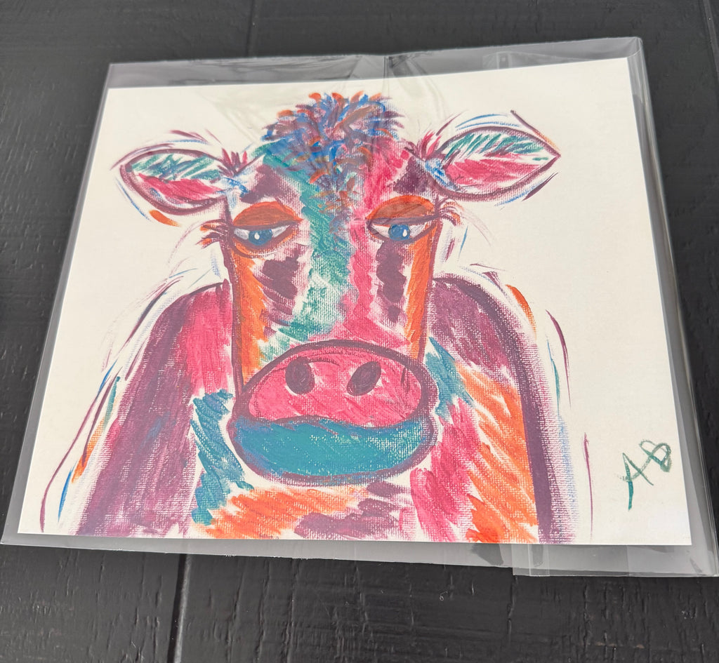 Colorful barnyard prints, set of 4 (8x9)