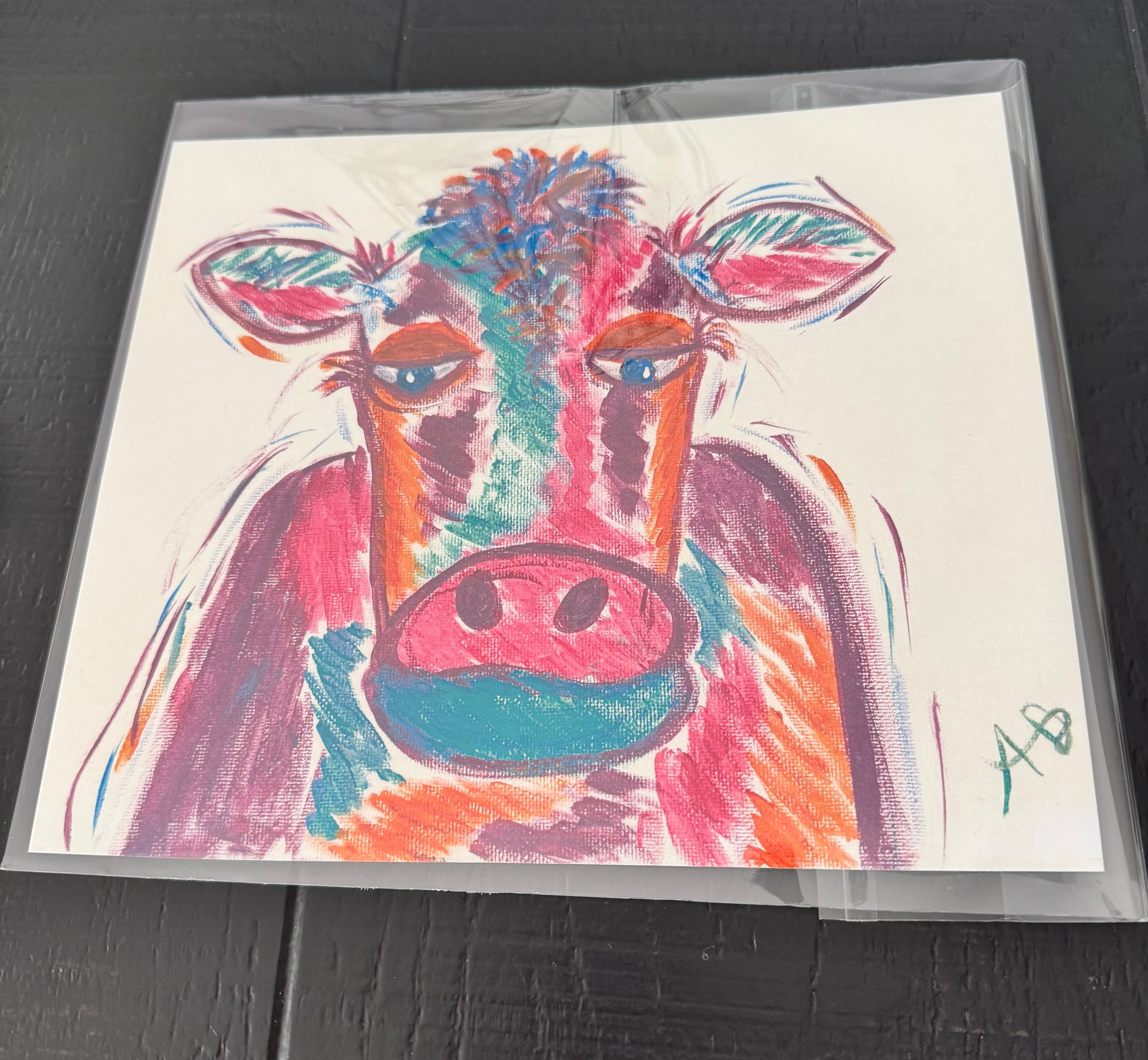 Colorful barnyard prints, set of 4 (8x9)