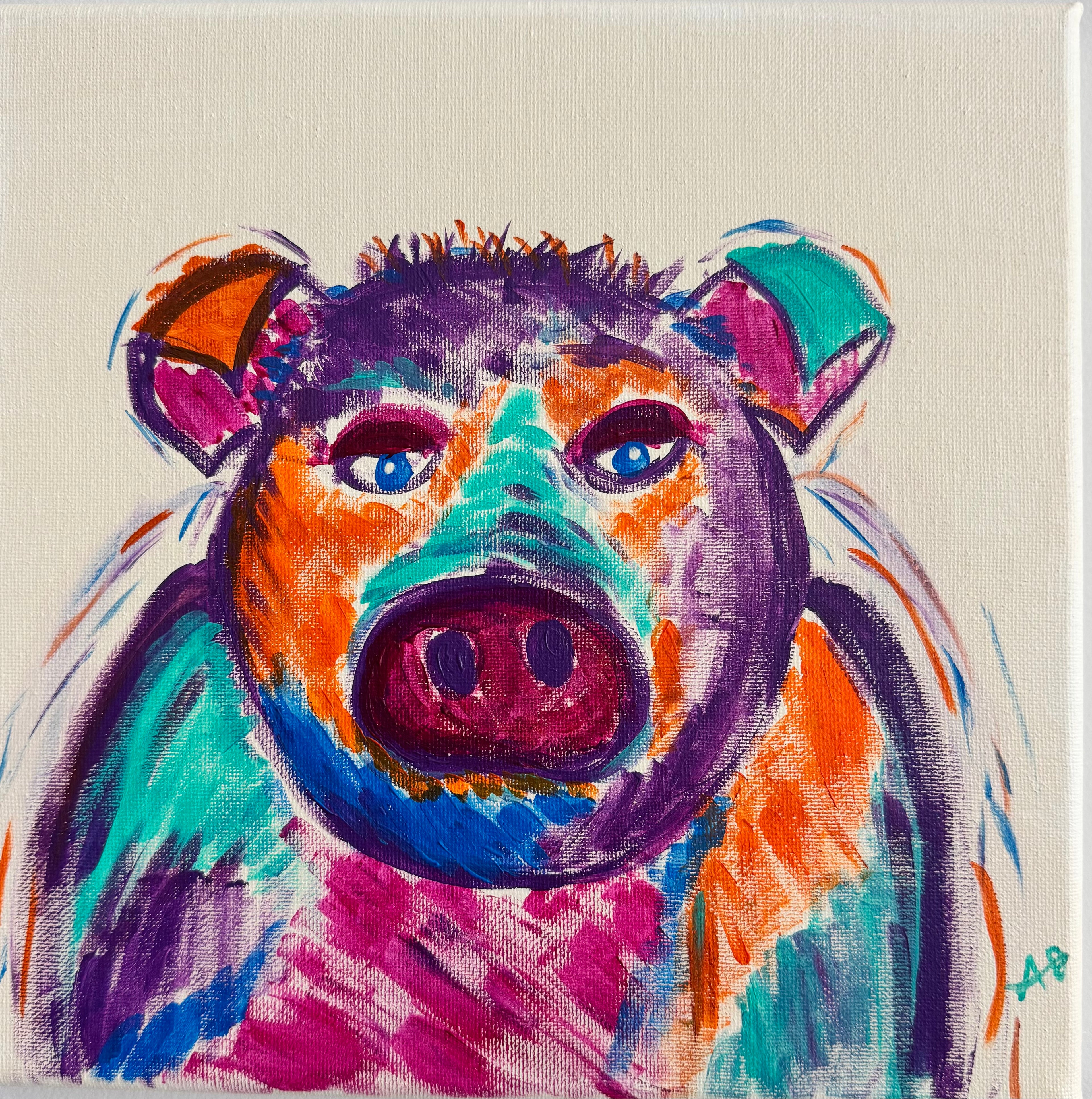 Colorful barnyard (14x14)￼