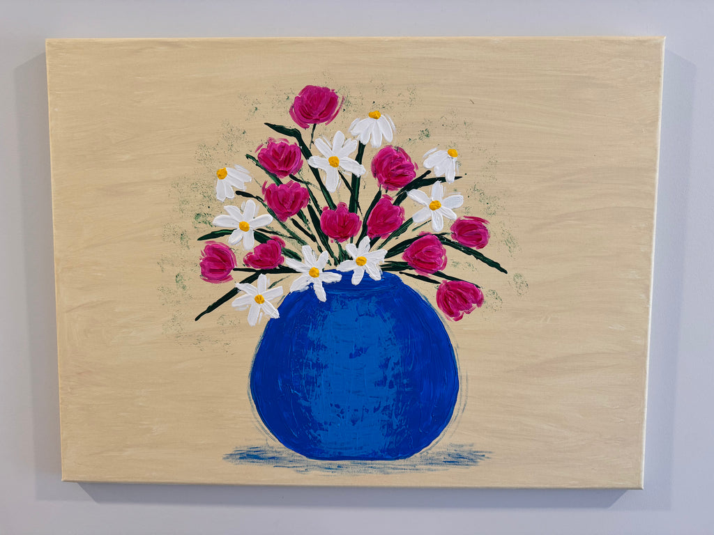 Blue flower pot (18x24)