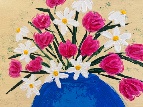 Blue flower pot (18x24)