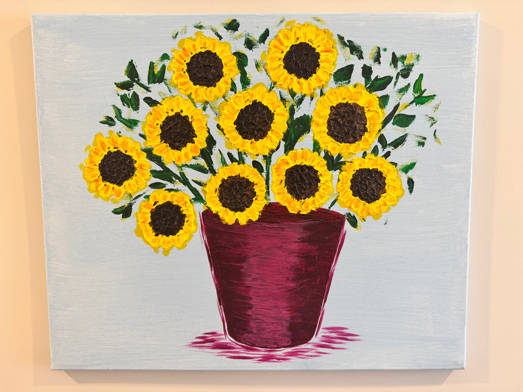 Sunflowers and blue sky (20x24)