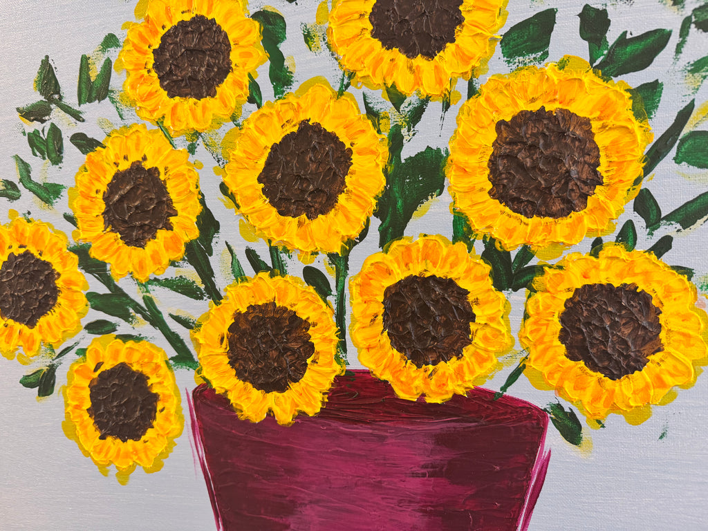 Sunflowers and blue sky (20x24)