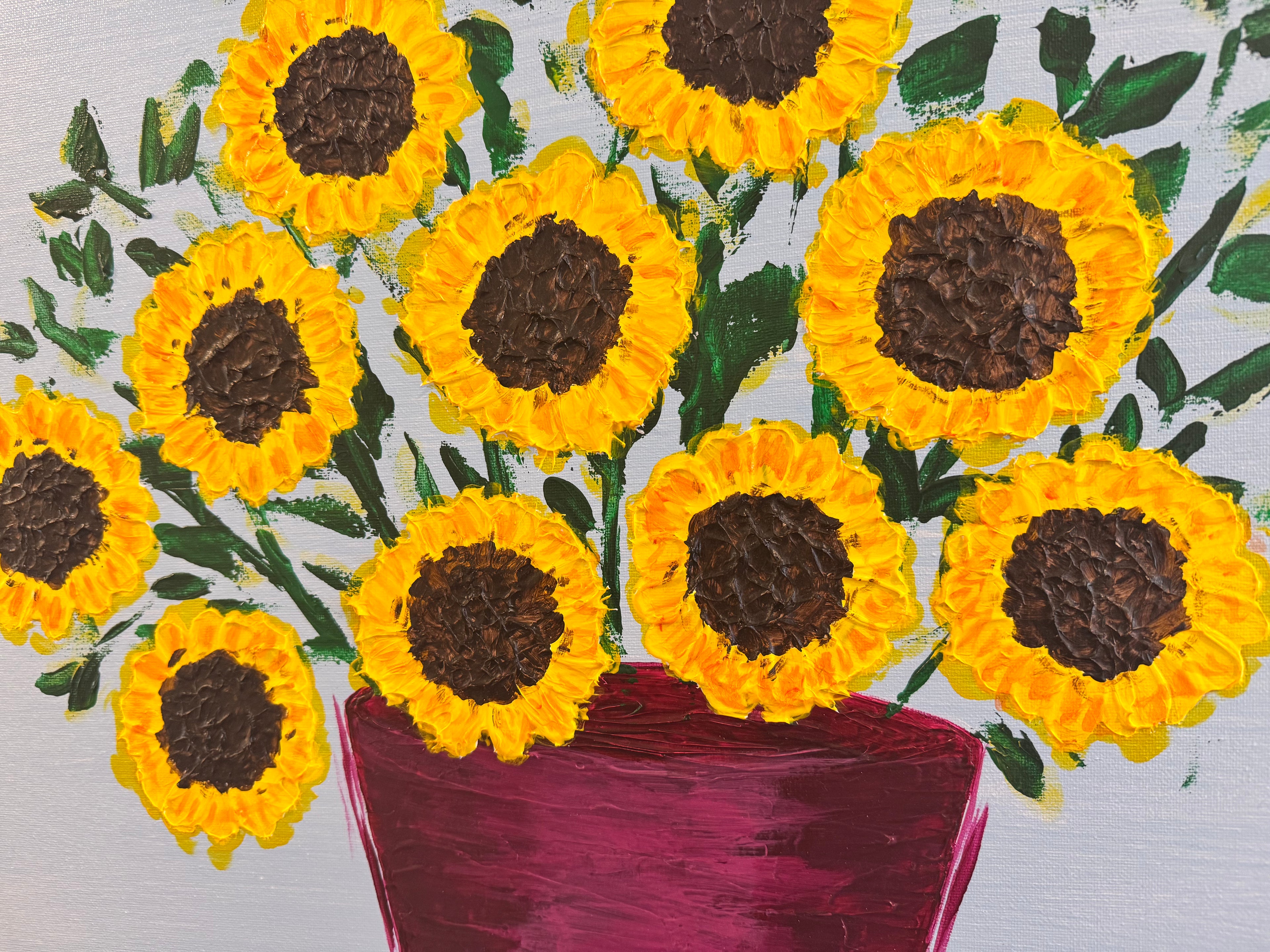 Sunflowers and blue sky (20x24)